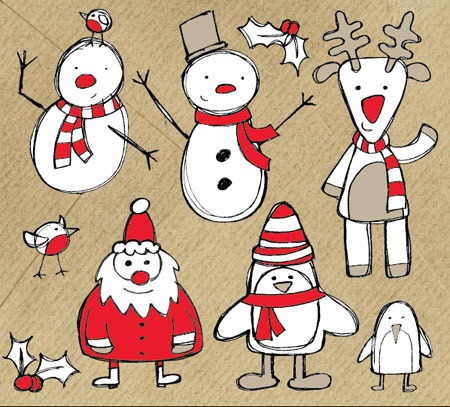 Free Christmas Themed Sketchy Vector Graphics Pack