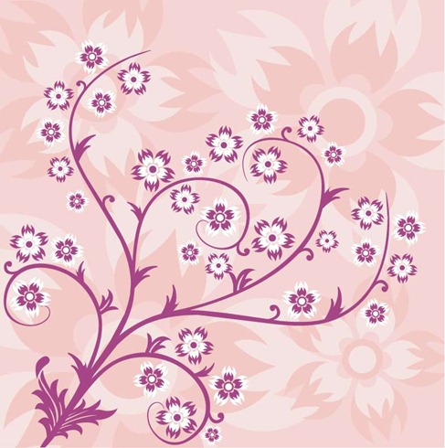 Floral Wallpaper on Abstract Floral Pink Background   Free Vector Graphics   All Free Web