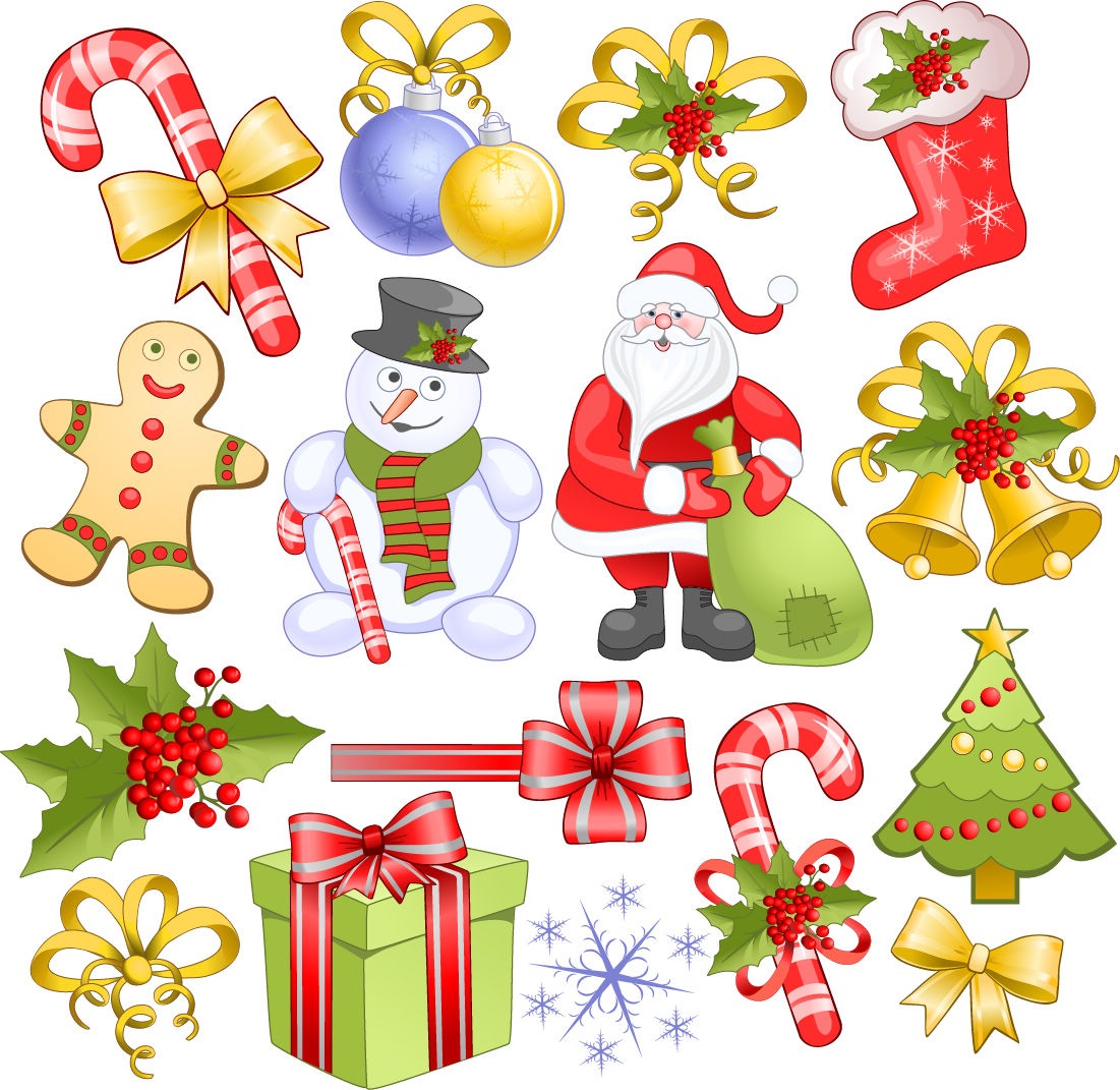 Christmas Elements Set Vector Free Vector Graphics All Free Web 