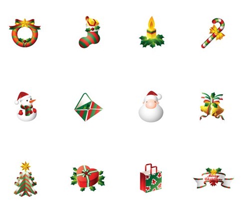 Vector Set of Christmas Icons | Free Vector Graphics | All Free Web