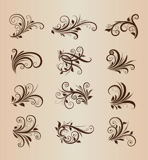 Decorative Design Elements. Circle Ornament. Vector Set ...