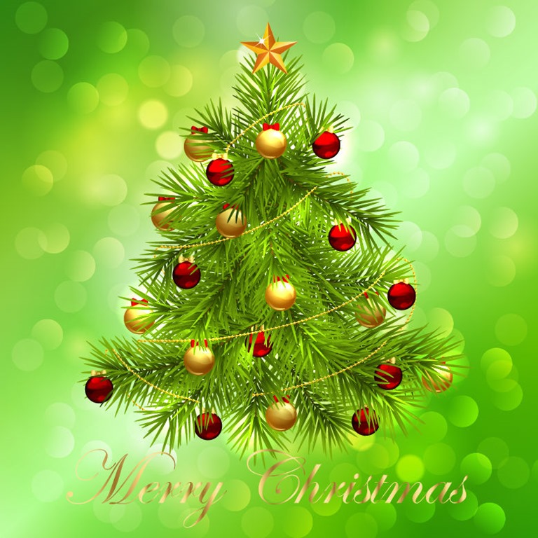 Christmas Tree on Bokeh Background Vector Graphic | Free Vector ...