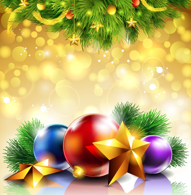 Christmas Decoration Bokeh Background Illustration | Free Vector ...